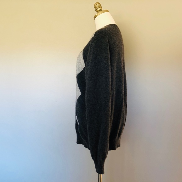 Mens Cashmere Argyle Sweater Gray Green  XL Apt 9 - Picture 7 of 9